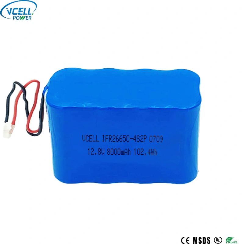12,8 V 8000 mAh 26650 LiFePO4-Akku