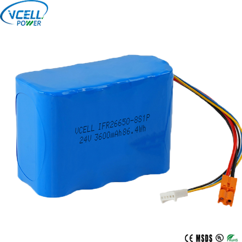 24V 3600mAh 26650 LiFePO4-Akku