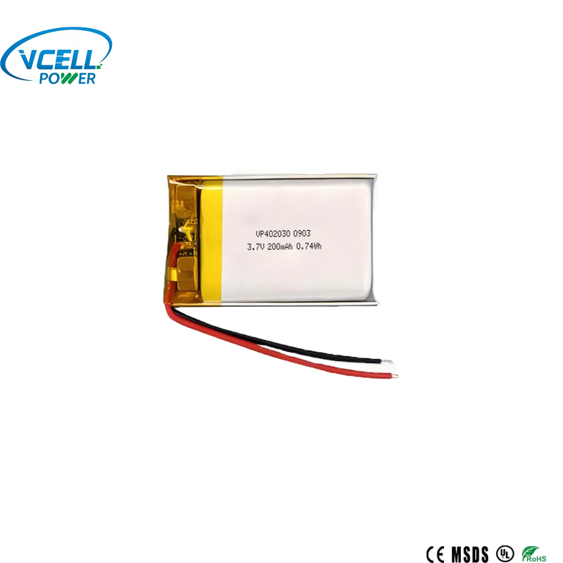 3,7 V 200 mAh 402030 wiederaufladbarer Li-Polymer-Akku