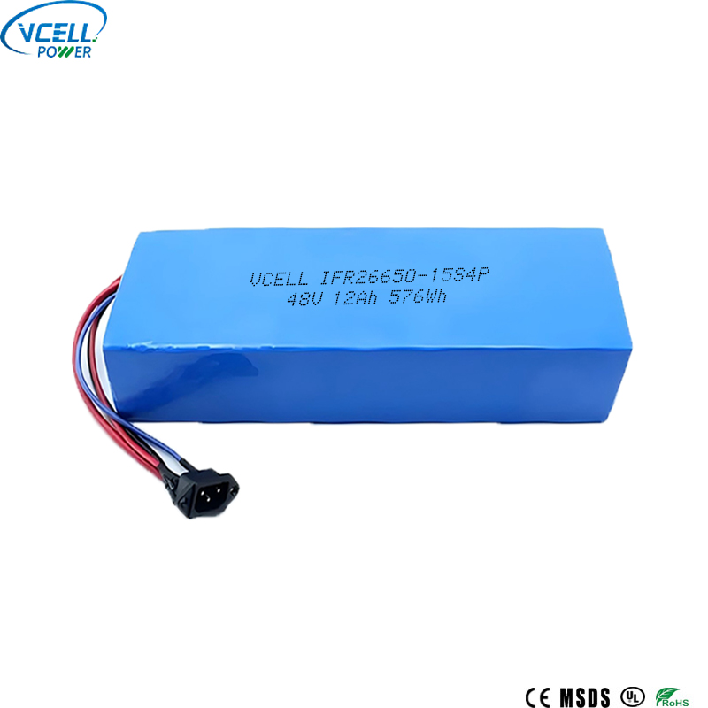 48V 12Ah 26650 Ebike LiFePO4 Akku
